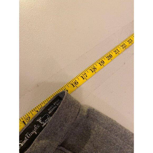 Giorgio Sant Angelo Mens Herringbone Wool Dress Pants Size 34 Gray - Picture 7 of 8
